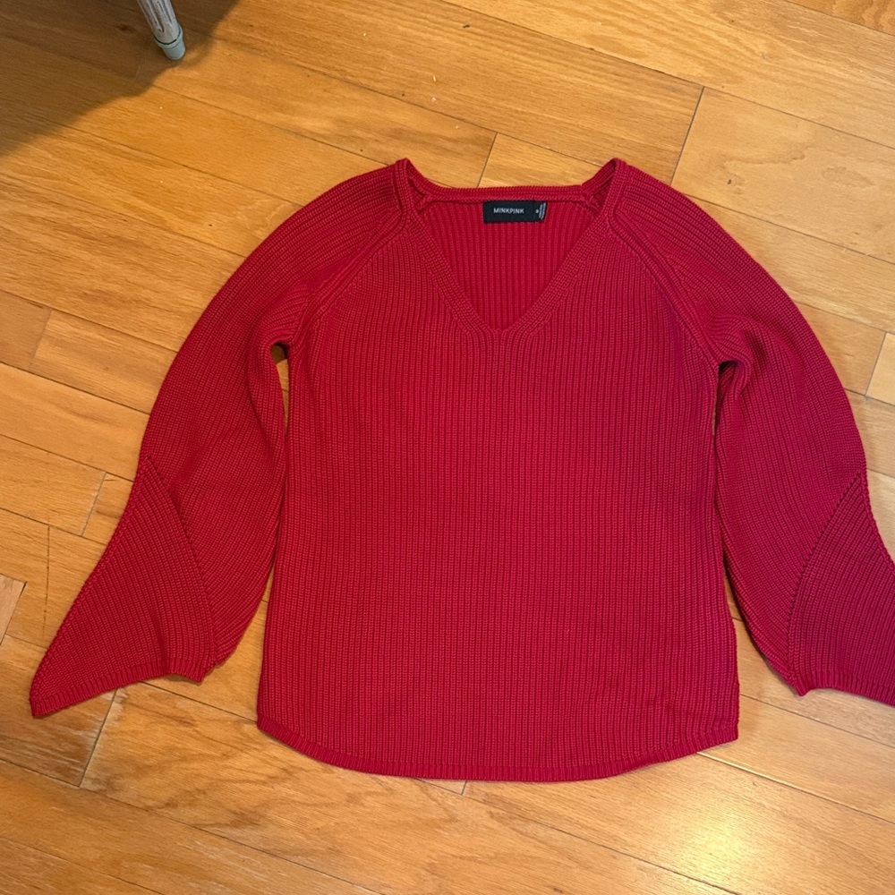 Red V-Neck Sweater